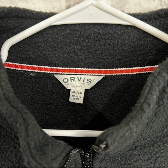 Orvis mens XL fleece full zip up jacket navy nwt pockets - Picture 5 of 8